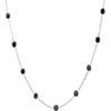 14K White Gold Necklace By The Yard With Black Cubic Zirconia 16 Inches view 2