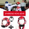 HYJJ Kids & Adults Taekwondo Helmet, with Removable Face Shield, Soft Headgear for Martial Art Grappling Muay Thai Kickboxing (Red, XL) view 4