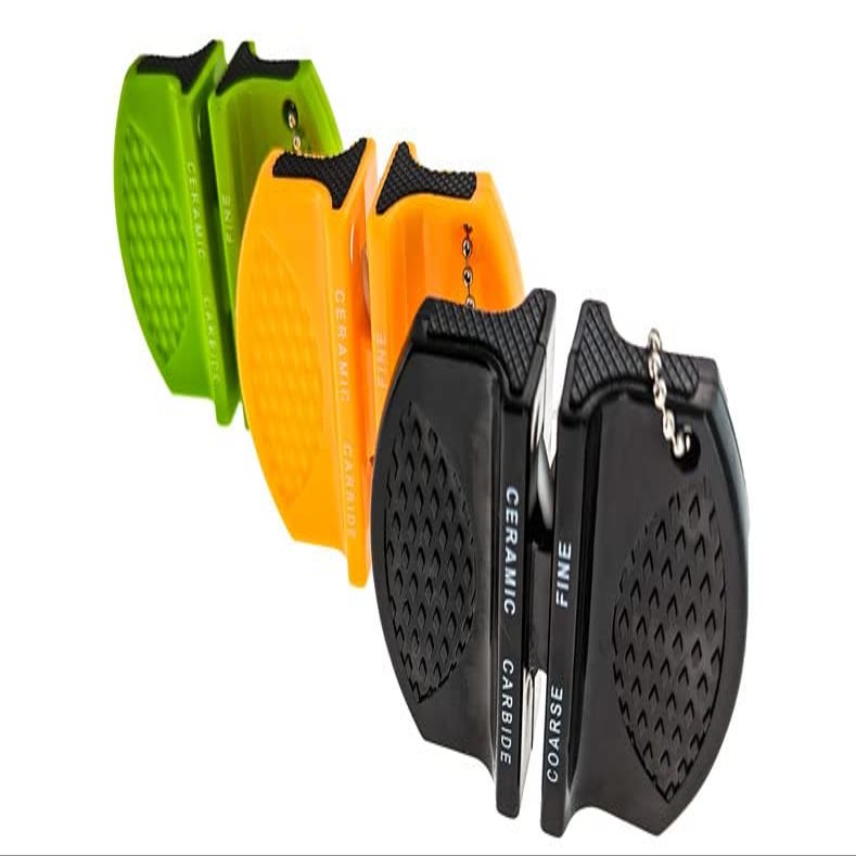 Double Sided Ceramic & Carbide Pocket Sharpener Honer Knife Camping Fishing Hunting (Green)
