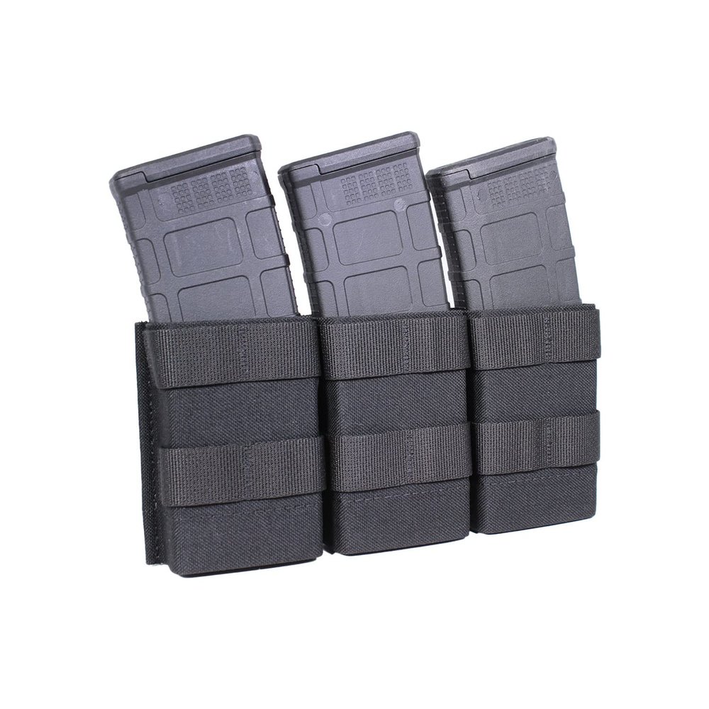 Esstac Triple Midlength 5.56 M4 KYWI Mag Pouch (Black, Attachment Method: 6X Malice Clips)