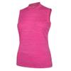 Monterey Club Women's Melange Jersey Performance Sleeveless Mock Shirt #4029 (Raspberry, Small) view 1