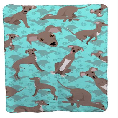 Caroline's Treasures MLM1079TBLT Fawn Italian Greyhound Soft Travel Blanket with Bag Airplane Blanket, Indoor Outdoor Camping Blanket for Traveling, Picnics, Beach Trips, Concerts