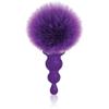 Sexy, Kinky Gift Set Bundle of Cottontails, Silicone Bunny Tail Butt Plug, Beaded, Purple and Icon Brands The Silver Starter, Bejeweled Heart Stainless Steel Plug, Violet view 4