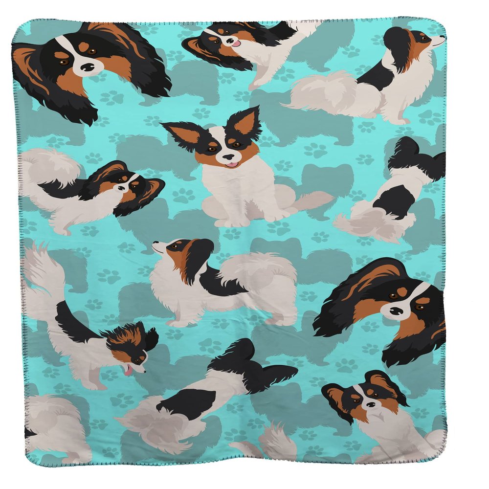 Caroline's Treasures MLM1082TBLT Tricolor Papillon Soft Travel Blanket with Bag Airplane Blanket, Indoor Outdoor Camping Blanket for Traveling, Picnics, Beach Trips, Concerts