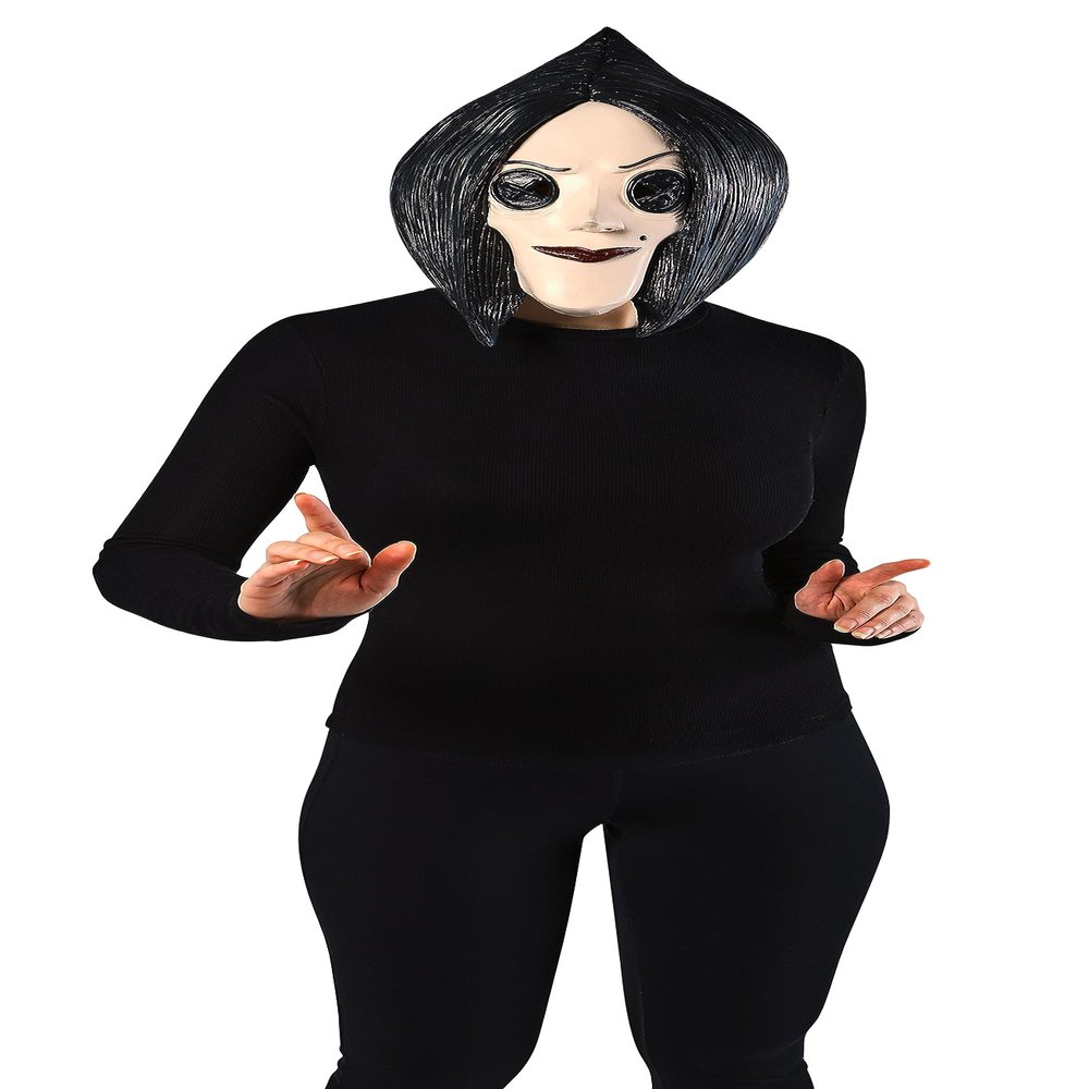 Rubies Coraline: The Other Mother Overhead Latex Mask for Adults, Women's No Size Black