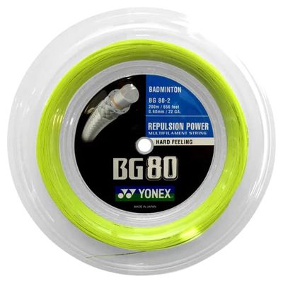 Yonex Badminton String Reel, Assorted Variety (BG 80 Yellow)