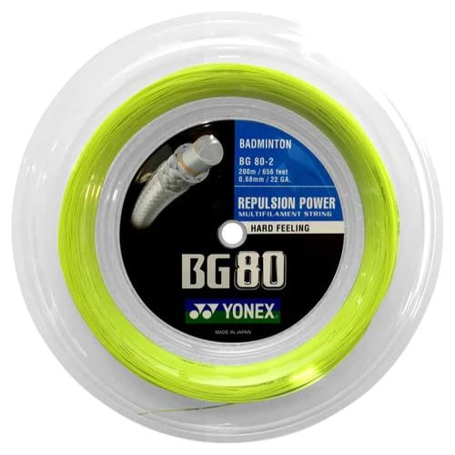 Yonex Badminton String Reel, Assorted Variety (BG 80 Yellow)