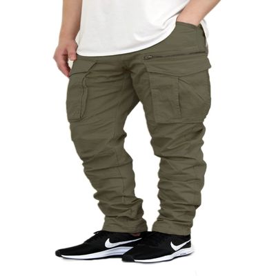 AIRNINE Men's Premium Twill Cargo Pants (Olive_1291, 36)
