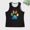 Bear Footprint with Rainbow Flag Tank Top Sleeveless T Shirt Athletic Muscle Shirts Gym Workout Yoga Tank for Men L view 3