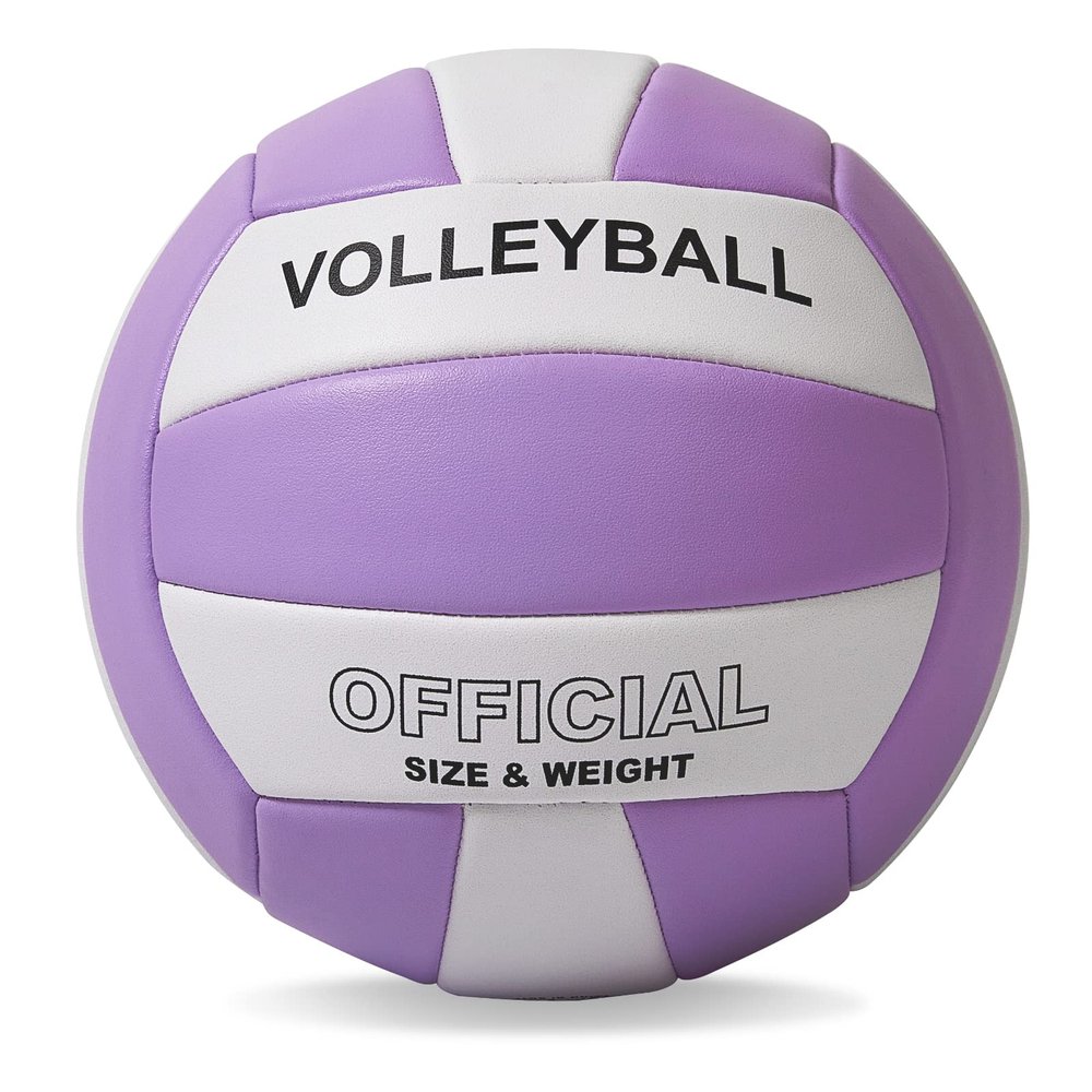 EVZOM Super Soft Volleyball Beach Volleyball Official Size 5 for Outdoor/Indoor/Pool/Gym/Training Premium Volleyballs Equipment Durability Stability Sports BallPurple/White