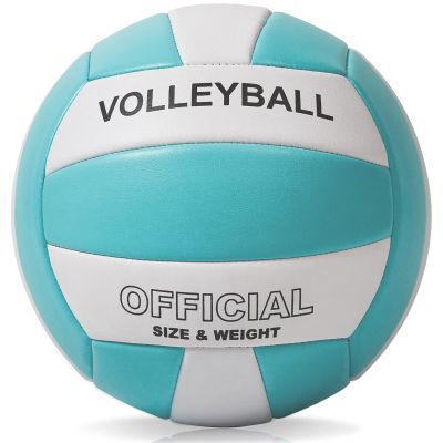 EVZOM Super Soft Volleyball Beach Volleyball Official Size 5 for Outdoor/Indoor/Pool/Gym/Training Premium Volleyballs Equipment Durability Stability Sports BallBlue/White