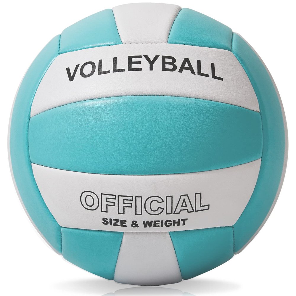 EVZOM Super Soft Volleyball Beach Volleyball Official Size 5 for Outdoor/Indoor/Pool/Gym/Training Premium Volleyballs Equipment Durability Stability Sports BallBlue/White