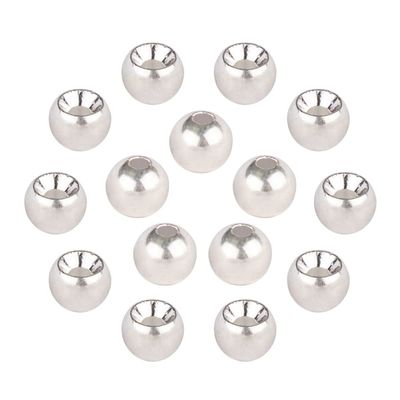 MUUNN 50pcs Tungsten Cyclops Beads for Fly Tying, Sink Deeper and Faster 5 Colors/13 Sizes Countersunk Tungsten Beads Fly Tying Beads Head Fly Tying Materials(Sliver,4.6mm)