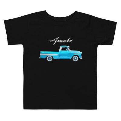 1959 Chevy Apache 31 Fleetside Antique Pickup Truck Toddler Short Sleeve Tee Black