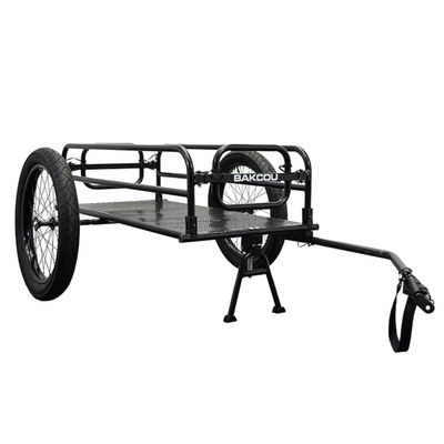 Bakcou - Folding Cargo eBike Trailer with 20" x 3" Fat Tires, Canvas Liner, Hitch, Axle Extenders & Kickstand - 150-200 lbs Capacity