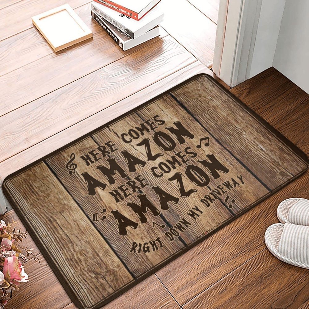 Abipuir Stuff for Your Room Here Comes Amazon Right Down My Driveway Rug Porch Decor Room Decore (Size : 50X80CM)
