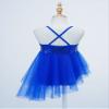 dPois Kids Girls' Sequins Criss Cross Camisole Leotard Ballet Dance Tutu Dress Ballerina Performance Dance Wear Outfit Dark Blue 5-6 view 3