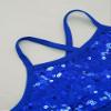 dPois Kids Girls' Sequins Criss Cross Camisole Leotard Ballet Dance Tutu Dress Ballerina Performance Dance Wear Outfit Dark Blue 5-6 view 4