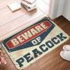 Abipuir Outside Rugs for Front Door Beware of Peacock Rug Welcome Home Door Mat Funny Room Decor (Size : 50X80CM) view 1
