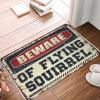 Abipuir Farmhouse Bath Rug Beware of Flying Squirrel Doormat Decor for Man Cave Man Cave Decor (Size : 65X90CM) view 1