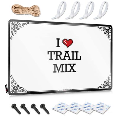Abipuir Personalized Metal Signs for Outdoors I Love Trail Mix Tin Sign Bedroom Accessories Tin Signs (Color : Colour, Size : 20X30CM)