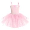 ODASDO Tutu Leotard for Girls Dance Ballet Toddler Kids Camisole Glittery Shiny Sequin Ballet Dress with Skirt Ballerina Gymnastics Class Traning Team Basic Athletic Bodysuit Pink 7-8Y view 1