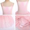 ODASDO Tutu Leotard for Girls Dance Ballet Toddler Kids Camisole Glittery Shiny Sequin Ballet Dress with Skirt Ballerina Gymnastics Class Traning Team Basic Athletic Bodysuit Pink 7-8Y view 4