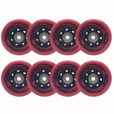 JHKJ 92A Inline Skate Wheels Replacement 72mm/76mm/80mm Speed Skate Wheels 8 Pcs with Bearings Long Lasting Formula for Skating Outside,Red,72mm