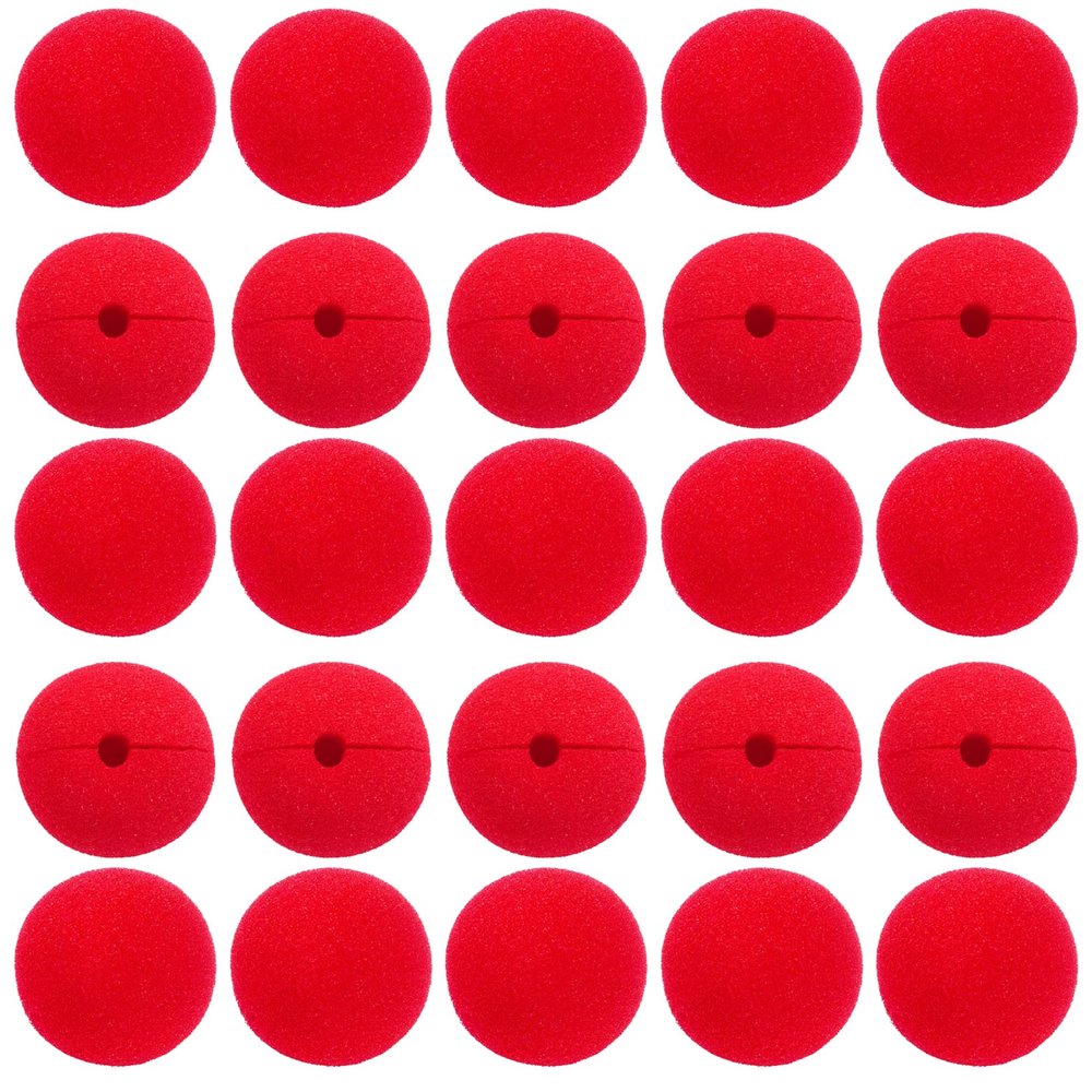 jiebor 25PCS Red Clown Nose Foam Nose Accessories for Halloween Christmas Carnival Circus Costume Decorations
