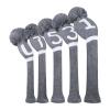 Scott Edward Knit Golf Club Cover with a Pom Set of 5 Head Covers Protect Driver Wood(460cc) 1 Fairway Wood2 and Hybrid/UT2 with Rotating Club Number Tags view 1