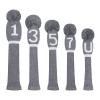 Scott Edward Knit Golf Club Cover with a Pom Set of 5 Head Covers Protect Driver Wood(460cc) 1 Fairway Wood2 and Hybrid/UT2 with Rotating Club Number Tags view 2