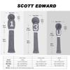 Scott Edward Knit Golf Club Cover with a Pom Set of 5 Head Covers Protect Driver Wood(460cc) 1 Fairway Wood2 and Hybrid/UT2 with Rotating Club Number Tags view 3