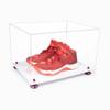 Better Display Cases Acrylic Extra Large Shoe Display Case for Basketball Shoe, Hightop, Soccer & Football Cleats with Clear Case, Purple Risers and White Base 18" x 14" x 12" (A014/V60) view 1