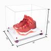 Better Display Cases Acrylic Extra Large Shoe Display Case for Basketball Shoe, Hightop, Soccer & Football Cleats with Clear Case, Purple Risers and White Base 18" x 14" x 12" (A014/V60) view 2