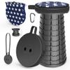 ALEVMOOM Collapsible Stool with Cushion, Capacity 440lbs, Adjustable Height Portable Telescoping Folding Stool, for Outdoor Camping Travel Hiking Fishing view 1