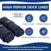 MALZE-NEWSEED Dock Lines 2 Pack 3/8" x 35' Double Braided Nylon Boat Rope with 12" Eyelets, Marine Grade Premium Mooring Lines for Docking, Navy Blue view 4