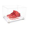 Better Display Cases Acrylic Extra Large Shoe Display Case for Basketball Shoe, Hightop, Soccer & Football Cleats with Clear Case, Gold Risers and White Base 18" x 14" x 12" (A014/V60) view 1
