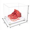 Better Display Cases Acrylic Extra Large Shoe Display Case for Basketball Shoe, Hightop, Soccer & Football Cleats with Clear Case, Gold Risers and White Base 18" x 14" x 12" (A014/V60) view 2