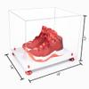 Better Display Cases Acrylic Extra Large Shoe Display Case for Basketball Shoe, Hightop, Soccer & Football Cleats with Clear Case, Red Risers and White Base 18" x 14" x 12" (A014/V60) view 2