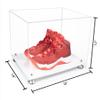 Better Display Cases Acrylic Extra Large Shoe Display Case for Basketball Shoe, Hightop, Soccer & Football Cleats with Clear Case, Silver Risers and White Base 18" x 14" x 12" (A014/V60) view 2