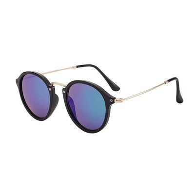 HCHES Retro Round Sunglasses Women Vintage Female Glasses Circle Shades Men UV400,gold mirror,One size