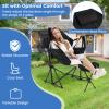 DORTALA Swinging Hammock Chairs for Camping, Rocking Camp Chair w/Retractable Footrest, Folding Camping Chair for Adults, Great for Camping, Fishing, Picnic, Carrying Bag Included, Pack of 2, Black view 4