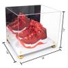 Better Display Cases Acrylic Extra Large Shoe Display Case for Basketball Shoe, Hightop, Soccer & Football Cleats with Mirror Case, Yellow Risers and White Base 18" x 14" x 12" (A014/V60) view 2