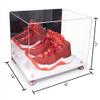 Better Display Cases Acrylic Extra Large Shoe Display Case for Basketball Shoe, Hightop, Soccer & Football Cleats with Mirror Case, Pink Risers and White Base 18" x 14" x 12" (A014/V60) view 2