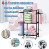 LIANTRAL Yoga Mat Storage Rack - Metal Gym Organizer for Yoga Mats, Foam Rollers & Fitness Equipment, Space Saving Workout Equipment Storage Rack for Home Exercise and Fitness Gear, Black view 4