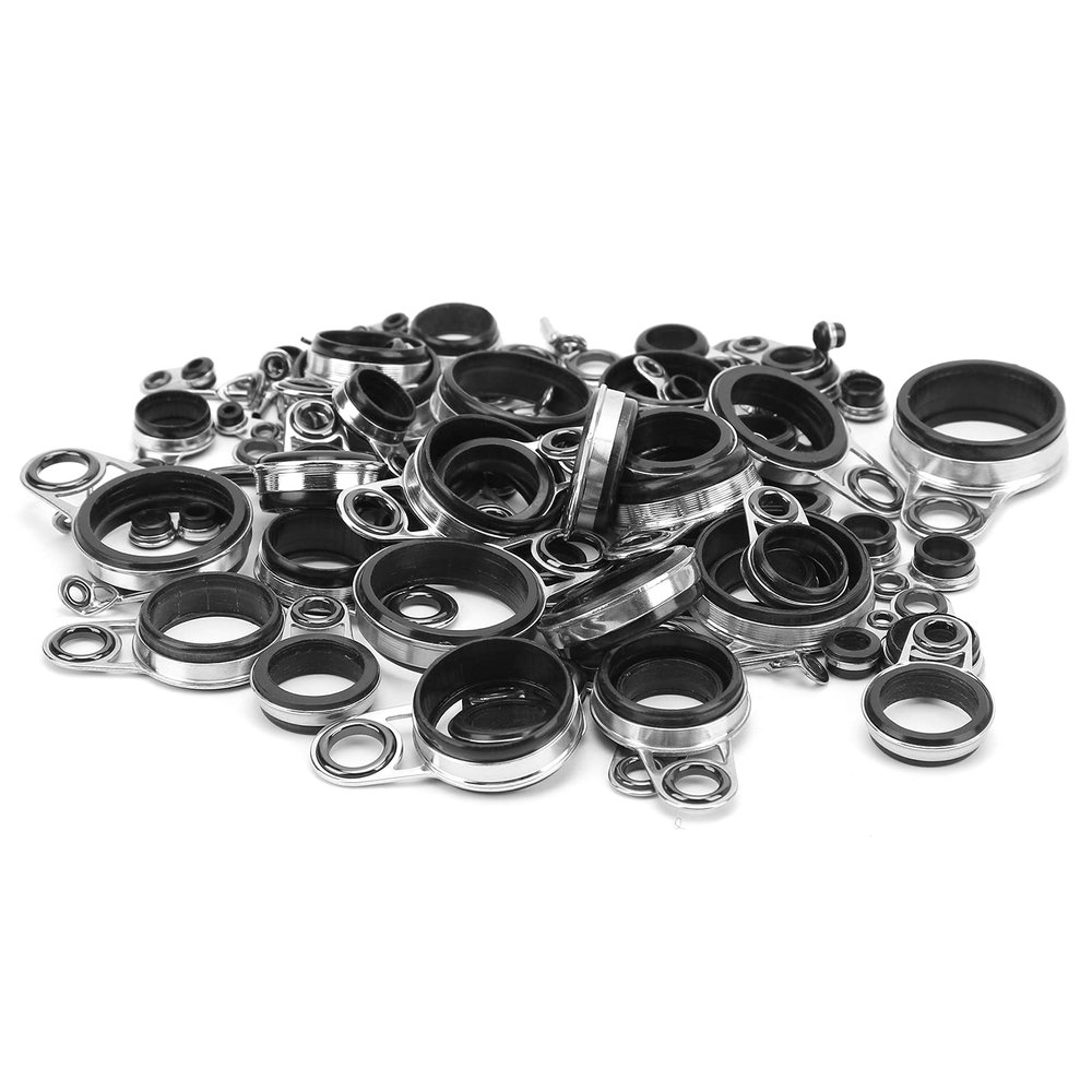 Alomejor Telescopic Surf Casting Rod Guides Tip Tops Repair Kit Fishing Rod Eye Line Ring
