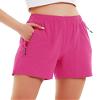 Nomolen Women's 5" Hiking Cargo Shorts Quick Dry Lightweight Athletic Outdoor Shorts for Workout with Zipper Pockets Hot Pink XS view 1