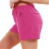 Nomolen Women's 5" Hiking Cargo Shorts Quick Dry Lightweight Athletic Outdoor Shorts for Workout with Zipper Pockets Hot Pink XS view 2