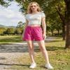 Nomolen Women's 5" Hiking Cargo Shorts Quick Dry Lightweight Athletic Outdoor Shorts for Workout with Zipper Pockets Hot Pink XS view 3