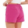 Nomolen Women's 5" Hiking Cargo Shorts Quick Dry Lightweight Athletic Outdoor Shorts for Workout with Zipper Pockets Hot Pink XS view 4